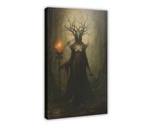 The Melancholic Spirit of The Dark Rural Forest Canvas Poster Wall Art Decor Print Picture Paintings for Living Room Bedroom Decoration 12x18inch(30x45cm)