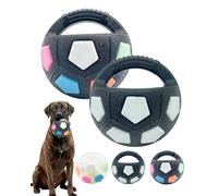 The Mellow Dog Calming Ball, Calming Ball with Handle, Pet Dog Football Shape Toy, Interactive Pet Toy, Toss and Fetch Play Interactive for Medium Large Breeds (2pcsC)