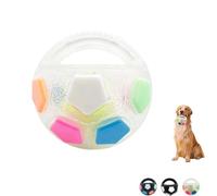 The Mellow Dog Calming Ball, Dog Ball with Handle, Interactive Toss and Fetch Play, Squeaky Floating Balls, Rubber Interactive, for Water Play, Training, Outoor Games (White)
