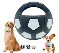 The Mellow Dog Calming Ball, Dog Toy Ball with Handle, Toss and Fetch Play, Interactive Balls for Dogs Playing, Squeaky Floating (Black)