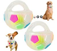 The Mellow Dog Calming Ball, Dog Toy Ball with Handle, Toss and Fetch Play, Interactive Balls for Dogs Playing, Squeaky Floating (Mix a)