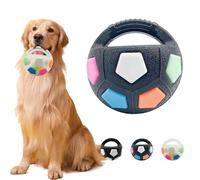 The Mellow Dog Calming Ball, Interactive Ball for Dogs Playing with Handle, Rubber, Squeaky, Suitable, Interactive Pet Toy, for Water Play, Training & Outdoor Games (Black-b)