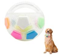 The Mellow Dog Calming Ball, Interactive Dogs Football Toy with Handle Relieve Anxiety and Boredom, Interactive Pet Toy Squeaky Floating Ball for Small, Medium, Large Dogs (White)