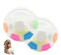 The Mellow Dog Calming Ball, Interactive Football Shape Dog Toy, Rubber, Easy-Grip Handle, Perfect for Your Pet Dog to Chew, Chase, Enjoy Interactive Play (Transparent white,2pcs)