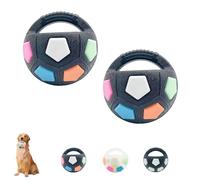 The Mellow Dog Calming Ball, Interactive Pet Toy for Playing with Handle, Squeaky Floating Ball for Small Medium Large Dogs, Water Play, Training & Outdoor Games (Black-1 * 2)
