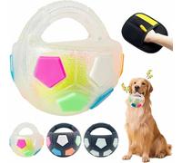 The Mellow Dog Calming Ball, Rubber with Handle Dog Toy, Interactive Ball for Dogs Playing with Handle, Toss and Fetch Play Interactive for Medium Large Breeds (A)