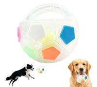The Mellow Dog Calming Ball with Handle,Dog Toy Balls with Handle,Squeaky Floating Rubber Ball,Interactive Balls for Dogs Playing, Interactive Pet Toy for Water Play,Training & Outdoor Games (White)