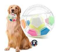 The Mellow Dog Calming Ball with Handle, Interactive Balls for Dogs Playing, Squeaky Floating Rubber Ball, Dogs Football Toy for Water Play,Training & Outdoor Games (white,Includes tennis ball)
