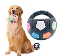 The Mellow Dog Calming Ball with Handle, Interactive Balls for Dogs Playing, Squeaky Floating Rubber Ball, Dogs Football Toy for Water Play,Training & Outdoor Games (black)