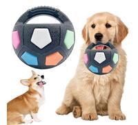 The Mellow Dog Calming Ball with Handle, Interactive Pet Dog Football Shape Toy with a Squeaking Sound, Latex Dogs Squeaker Toy, Floating Fetch Balls for Small Medium Large Breeds