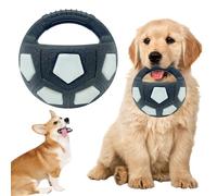 The Mellow Dog Calming Ball with Handle, Interactive Pet Dog Football Shape Toy with a Squeaking Sound, Latex Dogs Squeaker Toy, Floating Fetch Balls for Small Medium Large Breeds