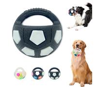 The Mellow Dog Calming Ball With Handle, Interactive Toss and Fetch Play,Rubber With Handle Dog Toy, for Small Medium Large Dogs (Black & White)