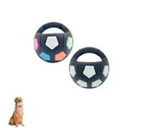 The Mellow Dog Calming Ball with Handle, Pet Dog Football Shape Toy, Rubber, Squeaky, Suitable for Dogs Who Like to Chew Things for Water Play, Training and Outdoor Games (B+C)