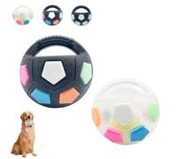 The Mellow Dog Calming Ball with Handle, Pet Dog Football Shape Toy, Rubber, Squeaky, Suitable for Dogs Who Like to Chew Things for Water Play, Training and Outdoor Games (A+B)