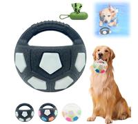 The Mellow Dog Calming Ball with Handle, Squeaks, Can Float in Water, Tennis Ball Inside Intrigues Any Dog, Relieve Anxiety and Keep Your Dogs Happy (Black-A)