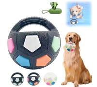 The Mellow Dog Calming Ball with Handle, Squeaks, Can Float in Water, Tennis Ball Inside Intrigues Any Dog, Relieve Anxiety and Keep Your Dogs Happy (Black-B)
