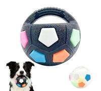 The Mellow Dog Calming Ball with Handle, Strong and Durable Interactive Football Shape Balls, Dogs Football Toy for Water Play,Training & Outdoor Games (Without Squeaky Tennis Ball Inside) (Black)