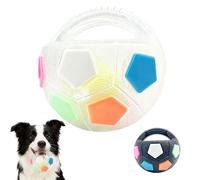The Mellow Dog Calming Ball with Handle, Strong and Durable Interactive Football Shape Balls, Dogs Football Toy for Water Play,Training & Outdoor Games (With Squeaky Tennis Ball Inside) (White)