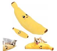 The Mellow Dog Calming Banana, Dog Toy Fight Boredom, Interactive Plush Chew Toy for Dogs, Machine Washable & Dryer Safe,Keep Dogs Interested Forever, Reduces Boredom and Loneliness (S+L)