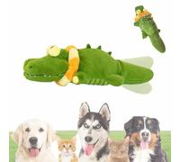 The Mellow Dog - Calming Crocodile, Automatic Tail-Wagging Petting Machine with USB Charging, Cover for Small Medium Large Dogs & Puppies to Keep Them Busy (1 pc)