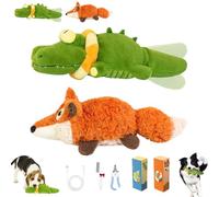 The Mellow Dog - Calming Crocodile, Automatic Tail-Wagging, Plush Dog Toy, Soft & Washable Cover, USB Charging, Interactive Emotional Support for Small, Medium & Large Dogs (Mix)