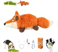 The Mellow Dog - Calming Crocodile, Automatic Tail-Wagging, Plush Dog Toy, Soft & Washable Cover, USB Charging, Interactive Emotional Support for Small, Medium & Large Dogs (Squirrel)