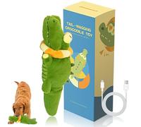The Mellow Dog Calming Crocodile, Calming Dog Toys, Automatic Tail Wagging, Cute Interactive Dog Toy. Rechargeable, for Small, Medium, Large Dogs (1 Pcs)