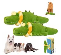 The Mellow Dog - Calming Crocodile, Plush Dog Toy, Automatic Tail-Wagging, Automatic Dogs Petting Machine, Soft Cleanable for Small, Medium Dogs (2 Pcs)