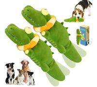 The Mellow Dog - Calming Crocodile Plush Dog Toy, Automatic Tail-Wagging, Crocodile Plush Dog Toy, Soft Washable Interactive Chew Toy for Small, Medium & Large Dogs (2pcs)