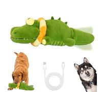 The Mellow Dog - Calming Crocodile, Plush Dog Toy, Automatic Tail-Wagging, Large Crocodile Squeaky Dog Toys, Flopping Dog Toy, Interactive Squeaky Stuffed Dog Toys for Small, Medium, Large Dogs