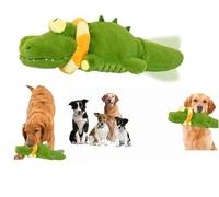 The Mellow Dog - Calming Crocodile, Plush Dog Toy, Automatic Tail-Wagging, Large Crocodile Squeaky Dog Toys, Flopping Dog Toy, Interactive Squeaky Stuffed Dog Toys for Small, Medium, Large Dogs