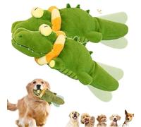 The Mellow Dog - Calming Crocodile, Plush Dog Toy, Automatic Tail-Wagging, Machine Washable USB Charging, Puppy Toys to Keep Them Busy, Automatic Dog Petting Machine for S/M/L Dogs (2pcs)