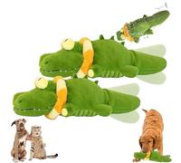 The Mellow Dog - Calming Crocodile, Plush Dog Toy, Automatic Tail-Wagging, Machine Washable USB Charging, Interactive & Emotional Support Plush for Dogs for Small, Medium & Large Dogs (2pcs)
