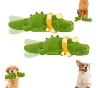The Mellow Dog - Calming Crocodile, Plush Dog Toy, Automatic Tail-Wagging, Machine Washable USB Charging, Soft & Washable Cover, for Dogs for Small, Medium & Large Dogs (2Pcs)