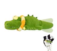 The Mellow Dog - Calming Crocodile, Plush Dog Toy with Automatic Tail-Wagging, USB Rechargeable Anxiety Relief, Soft Washable Interactive Puppy Toy for Small Medium Large Dogs (1)