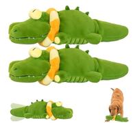The Mellow Dog - Calming Crocodile, Plush Dogs Toy, Automatic Tail-Wagging, Machine Washable USB Charging Interactive Stuffed Puppy Toy for Small Medium Large Dogs (2Pcs)