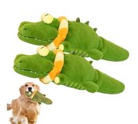 The Mellow Dog - Calming Crocodile, Soft & Washable Cover, Automatic Tail-Wagging, Interactive & Emotional Support Plush, for Small, Medium, Large Dogs, USB Charging (Cro - 2 Pcs)