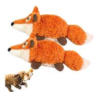 The Mellow Dog - Calming Crocodile, Soft & Washable Cover, Automatic Tail-Wagging, Interactive & Emotional Support Plush, for Small, Medium, Large Dogs, USB Charging (Fox- 2 Pcs)