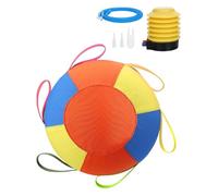 The Mellow Dog Calming Jumbo Ball for Dogs, Giant Herding Ball for Dogs, Durable Tear-Resistant Inflatable Big Ball with Handle Cover & Pump for Play & Exercise Dogs (21in)