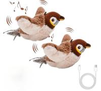 The Mellow Dog Calming Sparrow,Calming Sparrow Toy with Chirping Sound,Chirping Bird Cat Toy Flapping Wings,Cats and dogs are emotionally appeased new favorites,2