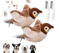 The Mellow Dog Calming Sparrow, Calming Sparrow Toy with Chirping Sound, Dogs' Emotional Support Sparrow, Trigger Natural Hunting Instinct, Dogs Cat with Removable Shell (2Pcs)