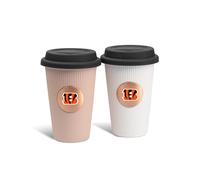 The Memory Company | Licensed NFL 2-Pack Barista Cups w/Covers,Cincinnati Bengals