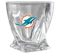The Memory Company Miami Dolphins 11oz. Logo Curved Rocks Glass