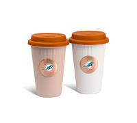 The Memory Company Officially Licensed NFL - Miami Dolphins 2-Pack Barista Cups w/Covers