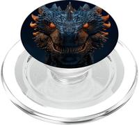 The Menacing Gaze: Dragon's Frontal Fury PopSockets PopGrip for MagSafe