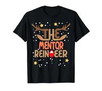The Mentor Reindeer Matching Family Group - Funny Christmas Value Graphic T-Shirt, Men, Black, M