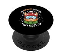 The Meowtains Are Calling And I Must Go Ski Cat Skiing PopSockets Adhesive PopGrip