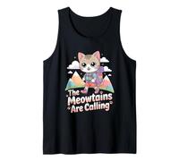 The Meowtains are Calling Kawaii Cat Mountain Hiking Tank Top