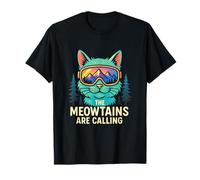 The MEOWTAINS are Calling - Skiing Cat Lover T-Shirt