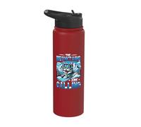 The Meowtains are Calling Snowboard Cat Skiing Stainless Steel Insulated Water Bottle